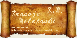 Krasoje Miletaški vizit kartica